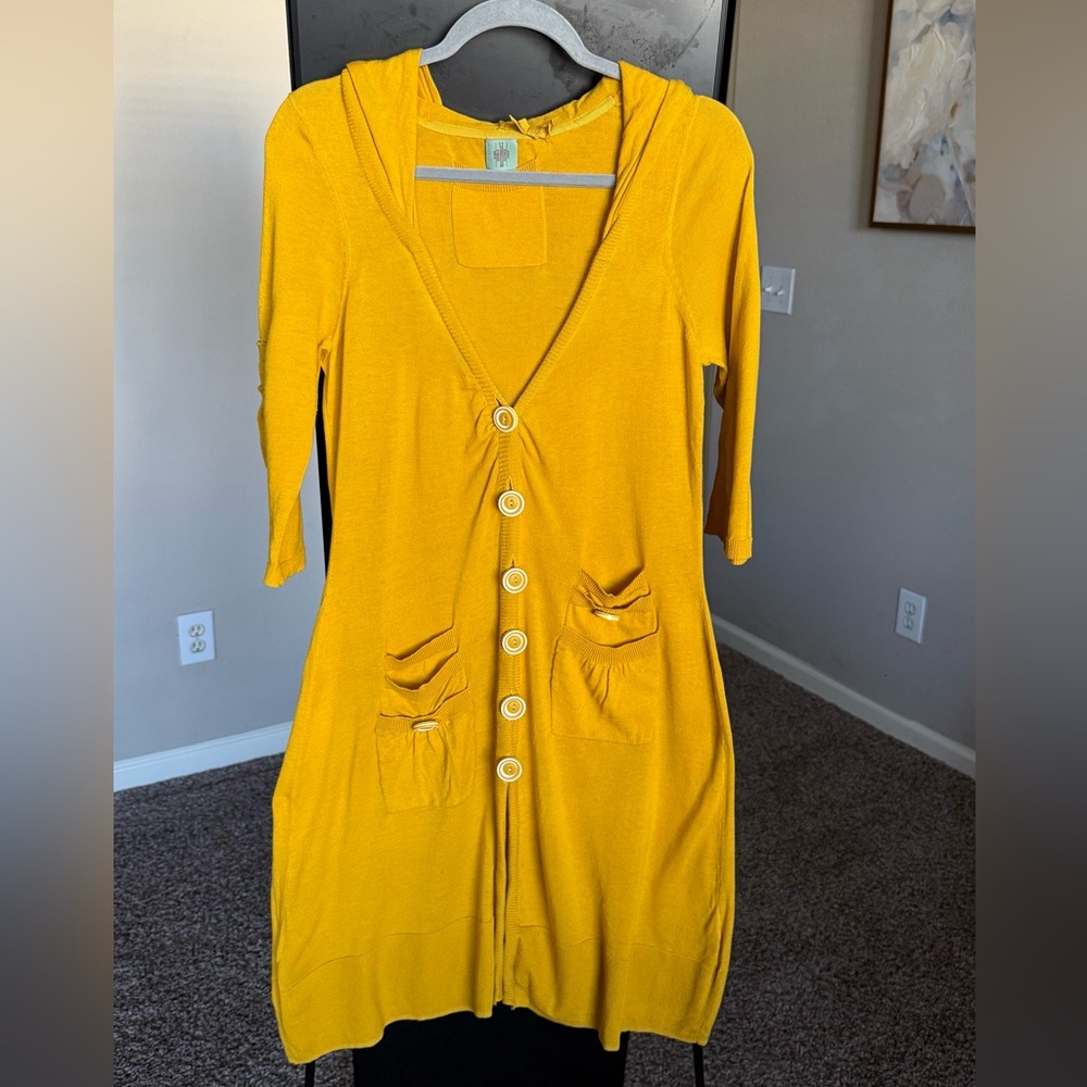 Anthropologie Mustard Knit Cardigan